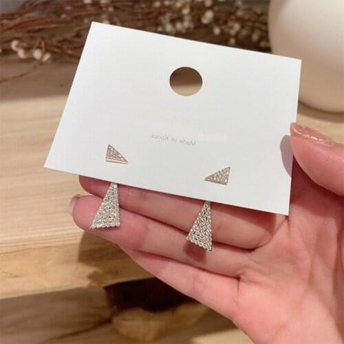 ZDMXJL 2021 New Arrival Fashion Womens Earrings Fine Geometry Triangle Zircon Earrings For Women Party Jewelry Drop-shipping