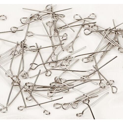 100Pcs Stainless Steel Winter Fishing Bait Stinger Spike Hook 20/30/50mm Carp Fishing Lure Connecting Pins Swivel Accessories