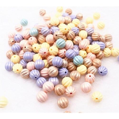 12mm Pumpkin Shape Pearl Beads Imitation Round ABS Acrylic Beads for Jewelry Making DIY Handmade Garment Accessories 10g