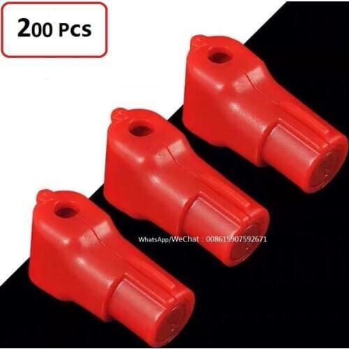200 Pcs 6mm Red Color Hook Stop Lock EAS Plastic Retail Shop Display Hook Anti Sweep Theft Stop Lock Pegboard Slatwall With Key