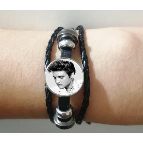 2019 New Fashion Popular Retro Style Elvis Rope Leather Woven Bracelet Lucky Bracelet