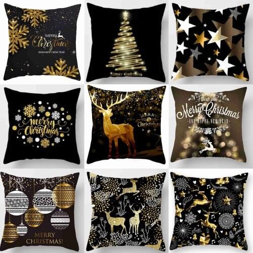 45x45cm Merry Christmas Pillowcase 2020 Christmas Decor for Home Ornaments Xmas Noel Santa Claus New Year 2021 Gift