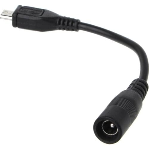 5.5x2.1mm DC Power Plug Waterproof Jacket Female To Micro USB Male Adapter Cable