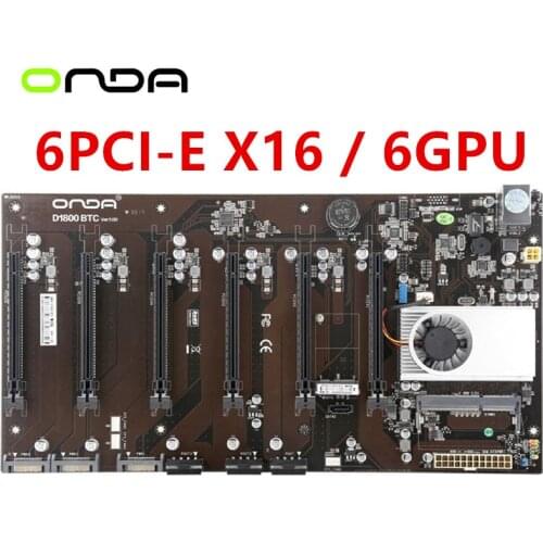 6GPU 6PCIE 6Video PCI-E X16 For Onda D1800 BTC Motherboard Intel B250 Socket LGA 1151 DDR3 Original Desktop Mainboard