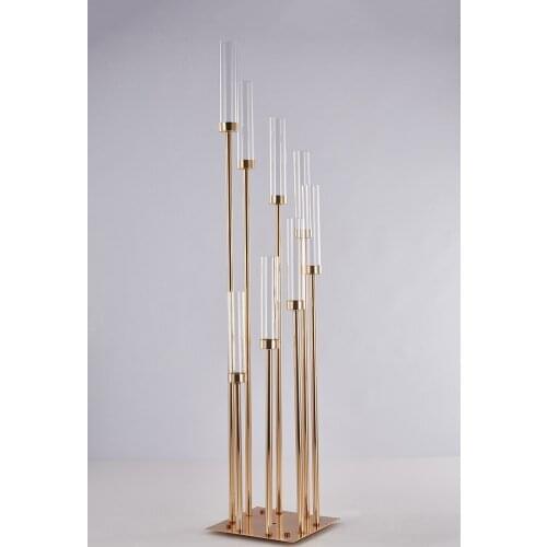 8 arms Gold Metal Candelabras centerpieces