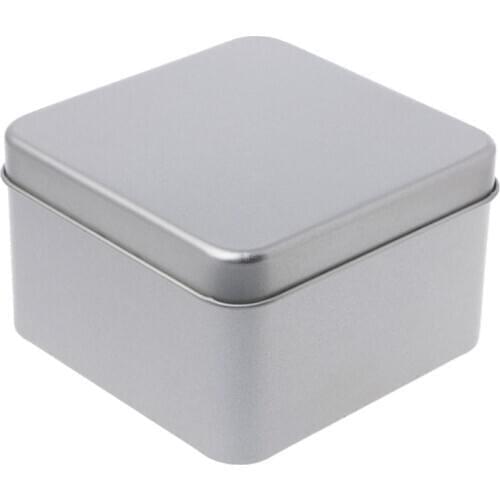 9x9cm Small Metal Tin Silver Storage Box Case Organizer For Money Coin Candy Key AXYC