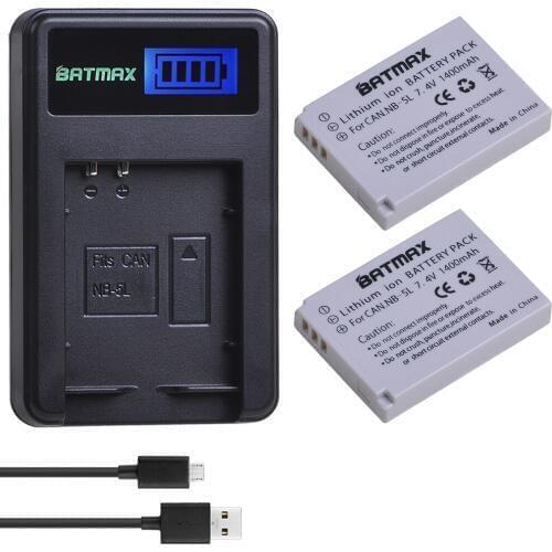 2Pcs 1400mAh NB-5L NB 5L NB5L Rechargeable li-ion Camera Battery+ LCD USB Charger for Canon 900 Ti SD790 IS SD950 SD900 SD990 z1