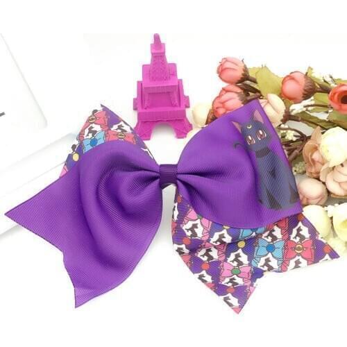 Anime Cosplay Sailor Moon Luna cat Cosmic Heart Brooch Hair Bow Hairpin Accessories