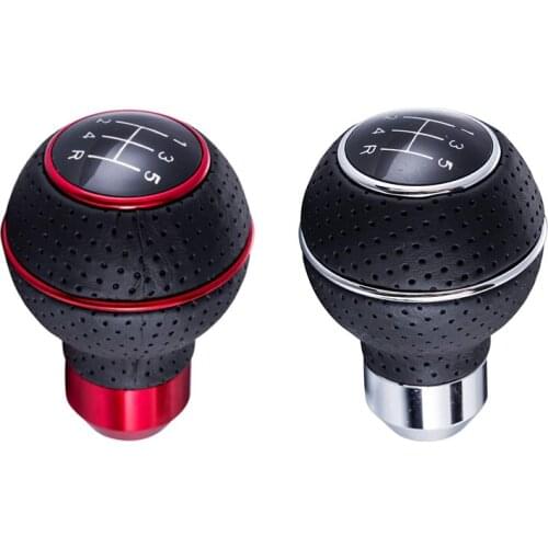 Car 5 Speed Gear Shifter Knob ABS+ PU Stick Shift Handle Universal for Most Manual Transmissions