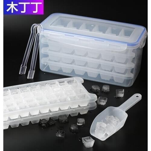 Quick frozen ice box large small grid ice cube popsicle mold home dormitory net red homemade ice grid creative ice maker