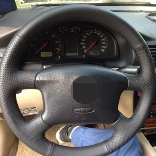 DIY Black Hige Soft Artificial Leather Car Steering Wheel Cover for Volkswagen Passat B5 VW Golf 4 Skoda Octavia 1999-2005