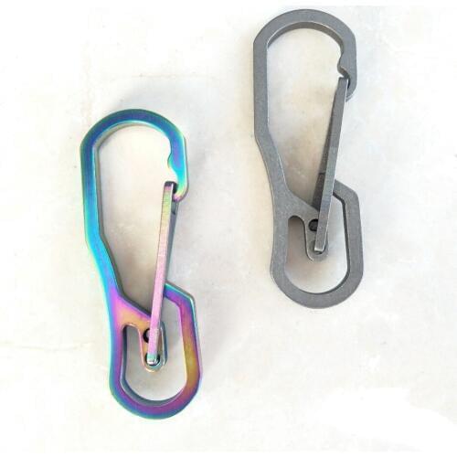 EDC Titanium Alloy Hooks Mechanic Press The Key Ring Elastic Ring Fast Hanging Outdoor Multi - Functional Mountaineering Buckle