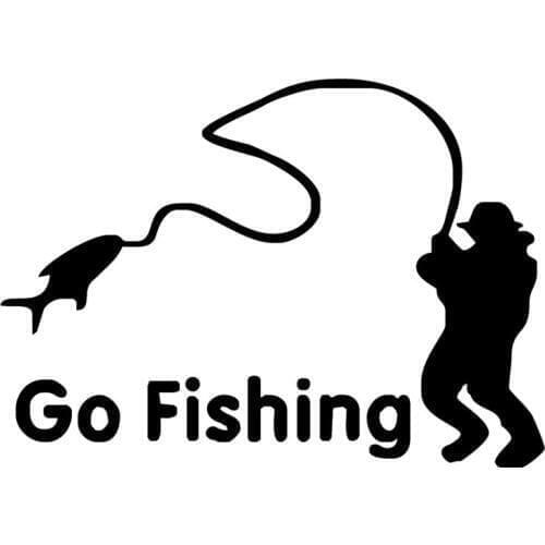 Car Body Window Decal Wall Cartoon Go Fishing Night Removable Stickers Decor