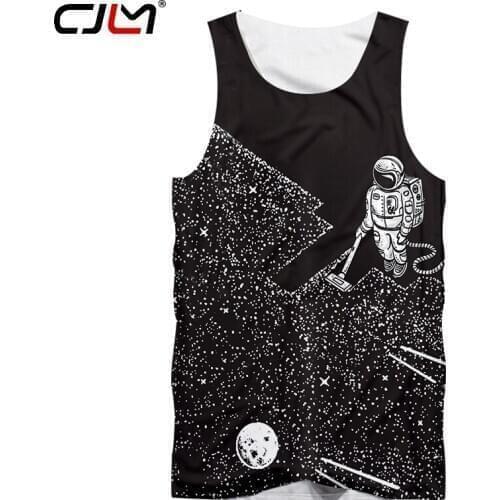 CJLM Women/Mens Summer Tank Tops 3D Print Space astronaut Unisex Gothic Fit Slim Jersey Sleeveless Tee Shirts Pattern custom
