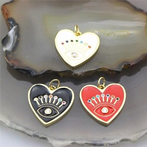 20*23mm 20pcs/lot Fashion enamel charm jewelry, exquisite heart/eyes enamel pendant, bracelet/necklace accessories
