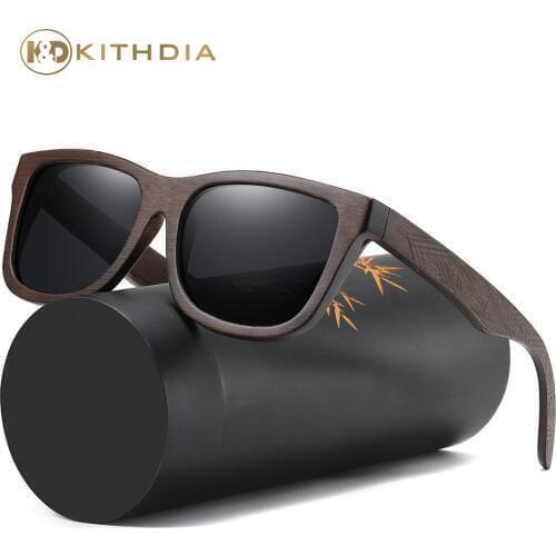 Kithddia Natural Polarized Wooden Sunglasses Men Bamboo Sun glasses Brand Designer Original Wood Glasses Oculos de sol S3833