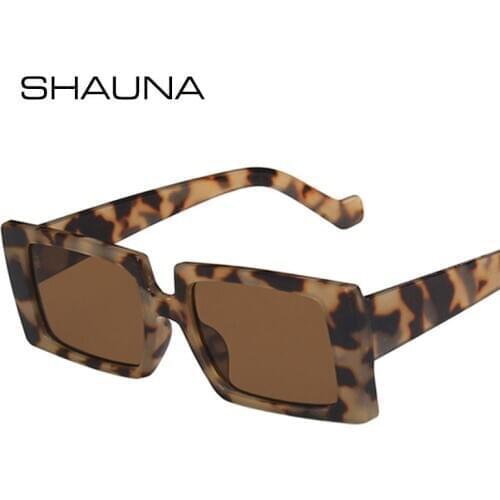 SHAUNA Metal Hinge Retro Rectangle Sunglasses UV400