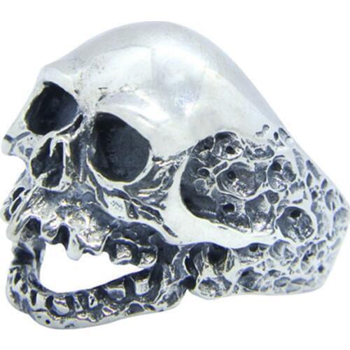 Free Shipping Size 7-15 Men Boys 925 Sterling Silver Dead Skull Ring Jewelry Newest S925 Fashion Biker Skull Ring