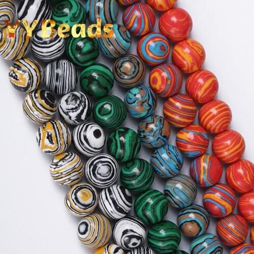Malachite Stone Beads Natural Mineral Turquoises Stone Round Beads 4 6 8 10 12mm For Jewelry Making Ear Studs Various Colors