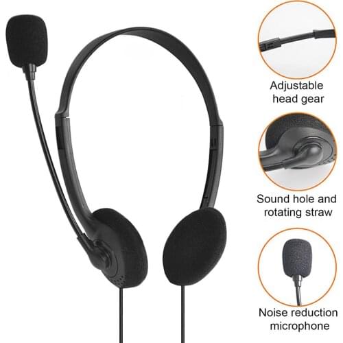 USB Headset Operator Headphones Head-mounted With Noise Canceling Microphone Audio Device For Computer PC Laptop Dropshipping