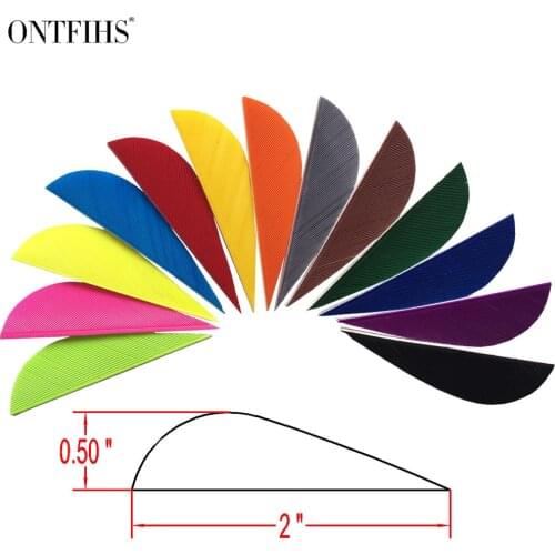 50 PCS ONTFIHS New 2inch Feather Fletching Parabolic Turkey Feathers for Arrows Water Drop Archery Accessories For Hunting