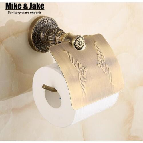 All copper antique brass paper towel rack europe style bathroom paper holder European toilet paper box toilet accessories Paper