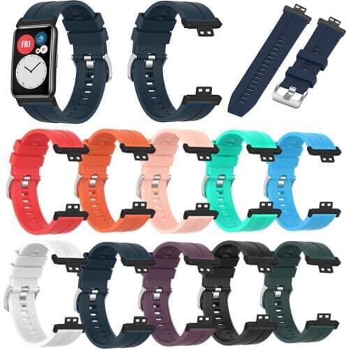 Plaid Pattern Silicone Sport Strap For Huawei Watch FIT Replacement Wristbands Hight Quality Breathable Adjustable Watchbands