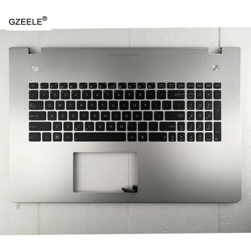US FOR ASUS N76VZ N76S N76VJ N76V N76VM N76 N76VB Laptop keyboard With C shell backlighting silver New English palmrest