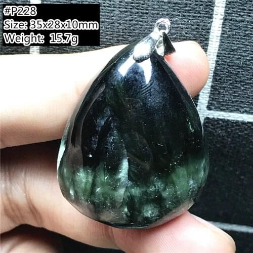 Top Natural Green Seraphinite Stone Pendant Jewelry For Women Men Healing Lucky Crystal 35x28x10mm Beads Silver Gemstone AAAAA