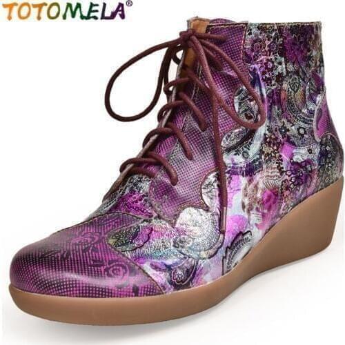 Женские ботильоны на танкетке TOTOMELA China At AliExpress