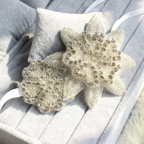 Women Fashion Wedding Bridal Crystal Rhinestone Ribbon Flower Headband