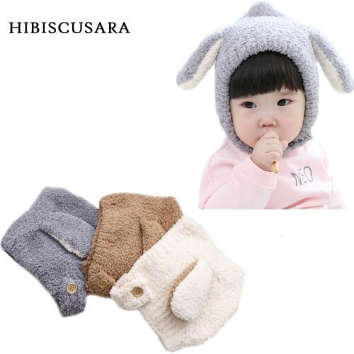 1-4 Yrs Baby Kids Winter Warm Hat Adorable 3d Rabbit Ears Boy Girl Fleece Earflaps Thicken Bomber 3 Colors