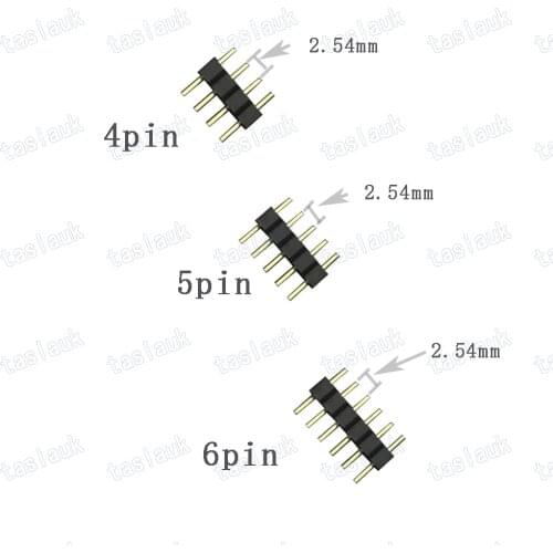 10pcs needle 4 pin rgb/5pin rgbww 6pin/rgbcct connector for rgb/rgbw /rgbcct 5050 2835 led strip light led accessories