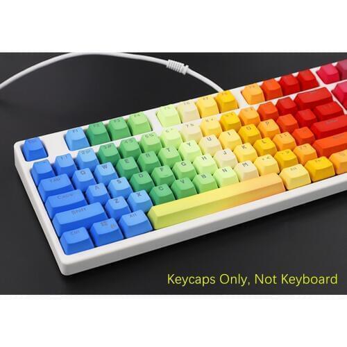 104 Keys Gradient Keycap Blue Pink PBT Doubleshot Backlit Key Caps for Cherry MX Mechanical Keyboard