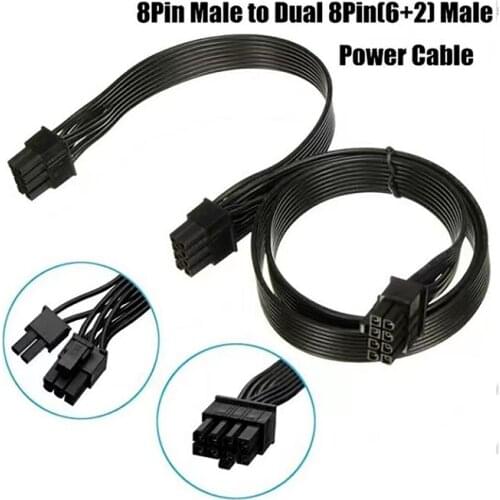 High Quality PCIe 8 Pin Male to Dual 6+2 Power Cable GPU Extension Cord Splitter For Corsair RM1000 RM850 RM750 RM650 RM550