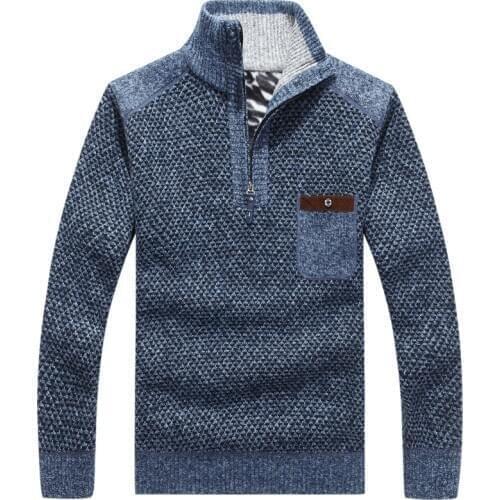 2020 Brand Mens Sweater Fleece Pullovers Winter Fashion Jumpers Knitwear Turtleneck Thicken Pollovers Men Sweater Coat Outwear