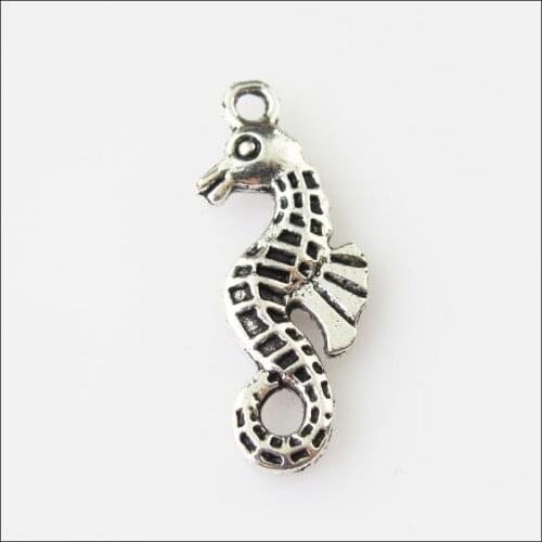 25 New Animal Hippocampus Tibetan Silver Tone Charms Pendants 10x26mm