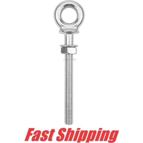 316 stainless steel Marine longer Bolts lift eye bolt Screws Ring Hook screw Loop Hole for Cable Rope Hardware Accessories