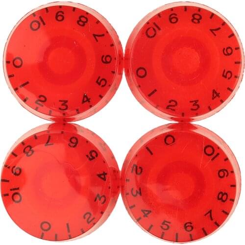 4pcs guitar volume Knobs Top Hat Knobs Speed Volume Tone Pedal Control Knobs for Electric Guitar Bass (Red)