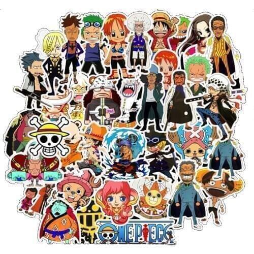 50pcs Anime ONE PIECE Stickers For Skateboard Fridge Guitar Laptop Motorcycle Travel Luggage Cartoon Sticker