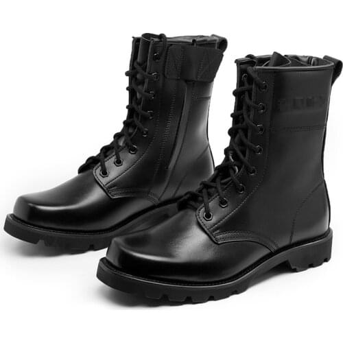 Fashion Army black leather Boots Men Military Boots Tactical Combat Boots Waterproof Summer/Winter Desert Boots 145