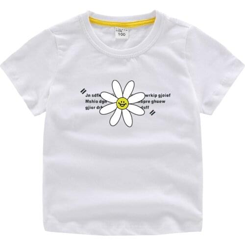Childrens T-Shirt Children for Girl Boy Girls Kids Kids Shirts Child Baby Toddler Sweet Floral Tee Tops Clothing Short Tees 10
