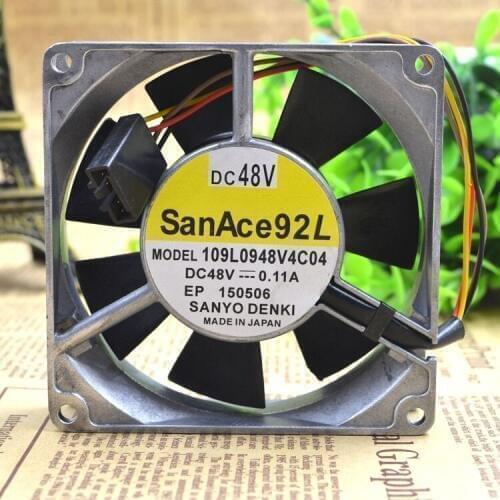 FOR Sanyo 9cm 9025 109L0948V4C04 48V0.11A 4-wire aluminium frame double ball fan