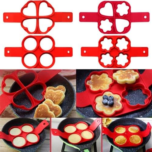 Non Stick Silicone Egg Pancake Maker Ring Kitchen Baking Egg Shaper Omelet Moulds Flip Egg Cooker Mold for Kitchen Accessories