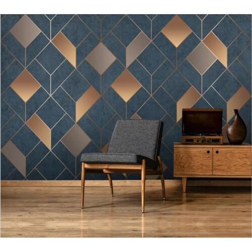 Custom wallpaper 3d modern minimalist Nordic personality abstract quadrilateral geometric mural living room TV background wall