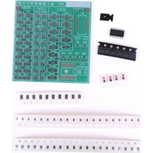1 Set DIY SMT SMD Component Welding Practice Board Soldering Kit Resitor Diode Transistor By Start Learning Electronic