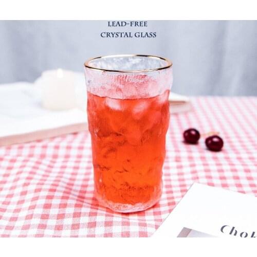 Creative Ice Glacier Pattern Glass Cup Breakfast Mlik Coffe Cup Household Couple Water Cup Scale Glass Mug Drinkware Durable