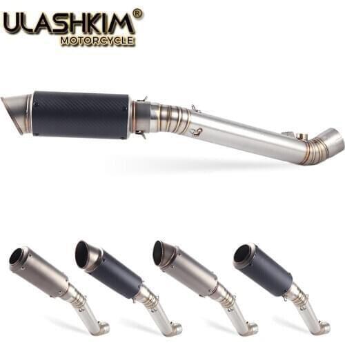 Motorcycle Carbon Fiber Escape Exhaust Muffler Escape Link Middle Pipe Full System Slip on For Kawasaki ZX10R ZX-10R 2011-2017