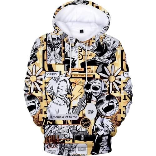 New Listing 3D My Hero Academia Hoodies Men Sweatshirt Women Tops Autumn Hip Hop Comic Hooded Boys Girls Cartoon Pullovers