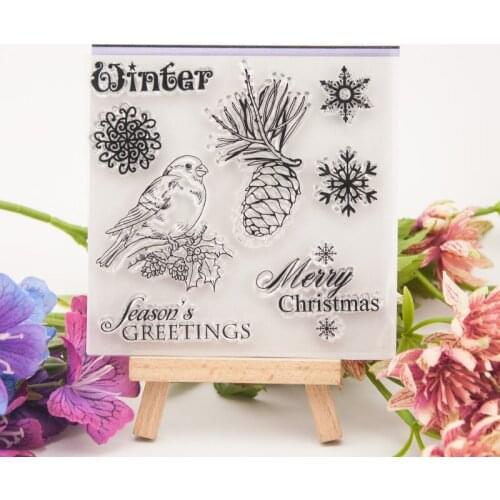 Transparent Clear Stamps / Silicone Seals for Santa Claus DIY Scrapbooking Christmas Card Making T1269 Pineapple Birds